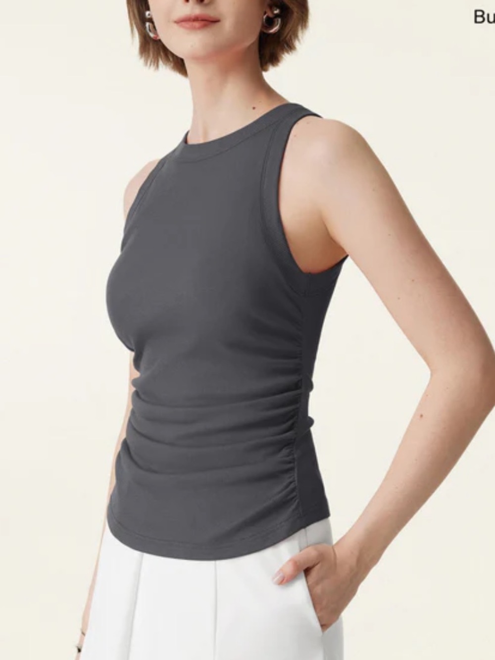 NWT OGL Crewneck Side Ruched Bra Tank Medium